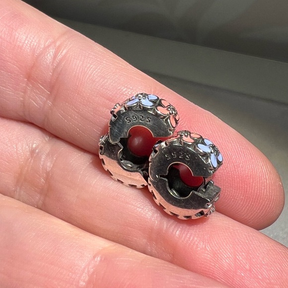 PAIR*** Pink & Purple Flowers Clip Charms - Picture 12 of 16